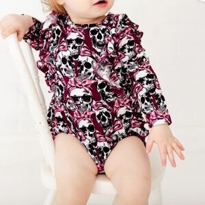 Dreamiere Bad to the Bows bamboo bubble Romper size 3-6 months